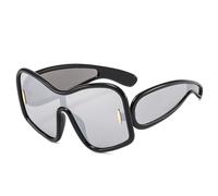 Trendy übergro?e quadratische Punk-einteilige Schild-Sonnenbrille Frauen M?nner 2024 Vintage Big Frame Sonnenbrille für Damen Goggle
