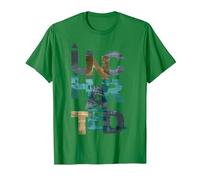 Trendy Uncharted Text Overlay T-Shirt, Men, Kelly Green, Small