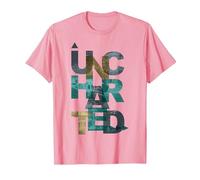 Trendy Uncharted Text Overlay T-Shirt, Men, Pink, 3X-Large