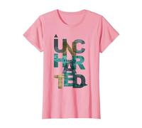 Trendy Uncharted Text Overlay T-Shirt, Women, Pink, 3X-Large