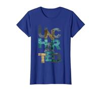 Trendy Uncharted Text Overlay T-Shirt, Women, Royal Blue, 3X-Large