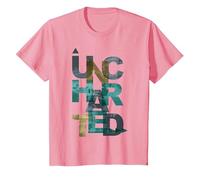 Trendy Uncharted Text Overlay T-Shirt, Youth, Pink, 3T