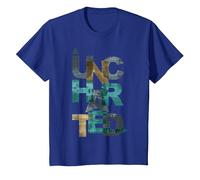 Trendy Uncharted Text Overlay T-Shirt, Youth, Royal Blue, 3T