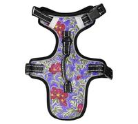 Trendy Vintage Flower Purple Red Reflective Dog Vests for Large for Great dane Night Walking Stretchy Vest for Walking at Night with Handle Chaleco para perro Medium