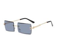 Trendy Vintage-Mode Sonnenbrillen für Frauen Randlose Rechteckige Schattierungen Farbverlauf UV400 Sommer Reise Sonnenbrille
