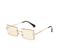 Trendy Vintage-Mode Sonnenbrillen für Frauen Randlose Rechteckige Schattierungen Farbverlauf UV400 Sommer Reise Sonnenbrille