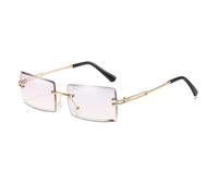 Trendy Vintage-Mode Sonnenbrillen für Frauen Randlose Rechteckige Schattierungen Farbverlauf UV400 Sommer Reise Sonnenbrille