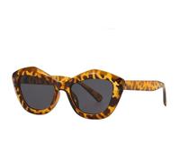 Trendy Vintage Retro Style Sunglasses For Women Fashion Cat Eye Shape Outdoor Sun Glasses Stylish Female Sunglass,Leopard Gray