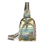 Trendy Vintage Seaside Sunset crossbody bag men multipurpose women fanny pack crossbody for travel, Vintage Seaside Sunset, One Size