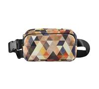 Trendy Waist Bag Fanny Pack Unisex Adults Fashion abstract Brown Mini Crossbody Passport Bag with Adjustable Strap for Shopping Sports Work, Fashion abstract brown, 8" x 5.3" x 2.3", Retro