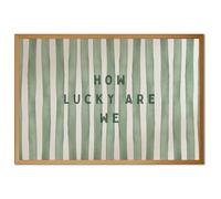 Trendy Wall Art How Lucky are We Positive Quote Inspirational Poster Canvas Print Green Preppy Wall Art Minimalist Girly Aesthetic Room Decor for Bedroom Office Apartment Dorm, Unframed 24"x16"