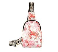 trendy Watercolor Animal Crab Marshmallow Red and White fanny pack men waterproof sling backpack for women for travel