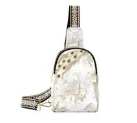 trendy White Golden Peacock sling bags crossbody anti-theft sling purse for women for travel