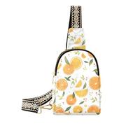 trendy White Minimalist Fruits Oranges women's fanny pack leather small cross body bag for day pack