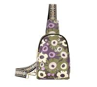 trendy White Purple Round Flowers sling bag crossbody lightweight bag for women crossbody for travel