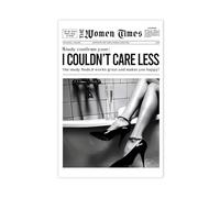 Trendy Women Times Poster Black And White Wall Art Canvas Prints Newspaper Retro Bar Cart Decor Fashion Girly Aesthetic Home Art Room Posters Unframe-style 12x18inch(30x45cm)