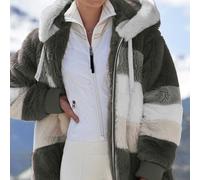 Trendy Yet Functional Women's Soft Plush Pocket Hoodie Jacket for Cooler Days Ahead (S Dark green)