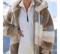 Trendy Yet Functional Women's Soft Plush Pocket Hoodie Jacket for Cooler Days Ahead (XL Khaki)