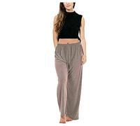TrendyFashion Ladies ITY Palazzo Wide Leg Flared Elasticated Trousers Womens Stretch Plus Size Drawstring Pants (Mocha UK 26-28)