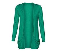 TrendyFashion Ladies Long Sleeve Pocket Cardigan Womens Top Sizes 8-26 Open Front Boyfriend Plain Cardigan