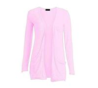 TrendyFashion Ladies Long Sleeve Pocket Cardigan Womens Top Sizes 8-26 Open Front Boyfriend Plain Cardigan