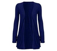 TrendyFashion Ladies Long Sleeve Pocket Cardigan Womens Top Sizes 8-26 Open Front Boyfriend Plain Cardigan