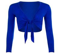 TrendyFashion Ladies Shrug Tie Up Long Sleeve Top Womens Plain Long Sleeves Tie Up Front Bolero Shrug Ladies Wrap Open Crop Cardigan Top