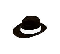 TrendyFashion MENS FANCY DRESS AL CAPONE GANGSTER HAT 1920'S FELT BLACK HAT (BLACK)
