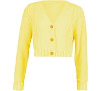 TrendyFashion Womens Crop Short Cable Knitted 3 Button Open Cardigan Ladies Cropped Cardigan Top