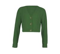 TrendyFashion Womens Crop Short Cable Knitted 3 Button Open Cardigan Ladies Cropped Cardigan Top