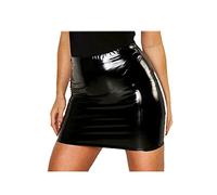 TrendyFashion Womens Shiny Metallic Bodycon Skirts Ladies Wet Look PVC Mini Skirts