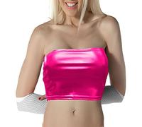 TrendyFashion Womens Shiny Wet Look Boob Tube Top Ladies Strapless Metallic Bandeau Party Club Wear Bra