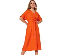 Trendyol FeMan A-line Regular fit Woven Dress,Orange,42