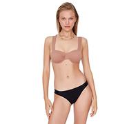 Trendyol FeMan Balcony Knit Bikini Top,Mink,38
