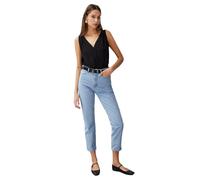 Trendyol FeMan Basics High Waist Straight Leg Mom Jeans Blau