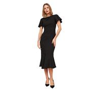 Trendyol FeMan Basics Midi Bodycon Regular fit Woven Dress Schwarz
