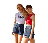 Trendyol FeMan Care High Waist Wide Leg Regular fit Shorts Blau