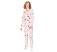 Trendyol FeMan Heart Middle Knit Shirt-Trousers Pajama Set Pink