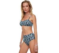 Trendyol Women's High Waist Normal Trotter Bikini Bottom Swimwear, Very Colorful, 12