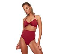 Trendyol FeMan High Waist Normal Trotter High Waist Bikini Bottom Burgundy