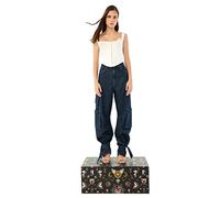 Trendyol FeMan High Waist Straight Leg Mom Jeans Jeans Blau