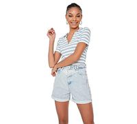 Trendyol FeMan High Waist Straight Leg Mom Shorts Blue
