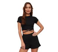 Trendyol FeMan Loungewear Regular fit Basic Crew Neck Knit Blouse Black