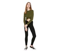 Trendyol FeMan Loungewear Regular fit Basic Crew Neck Knit Blouse Khaki