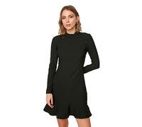 Trendyol FeMan Midi A-line Fitted Woven Dress Schwarz