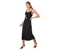 Trendyol FeMan Midi A-line Regular fit Woven Dress,Black,34