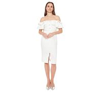 Trendyol FeMan Midi Bodycon Fitted Woven Dress Ecru