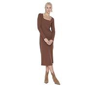 Trendyol FeMan Midi Bodycon Slim fit Knit Dress Brown