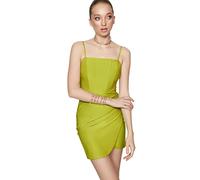 Trendyol FeMan Mini Bodycon Fitted Knit Dress,Light Green,36