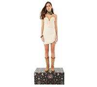 Trendyol FeMan Mini Bodycon Regular fit Woven Dress Ecru